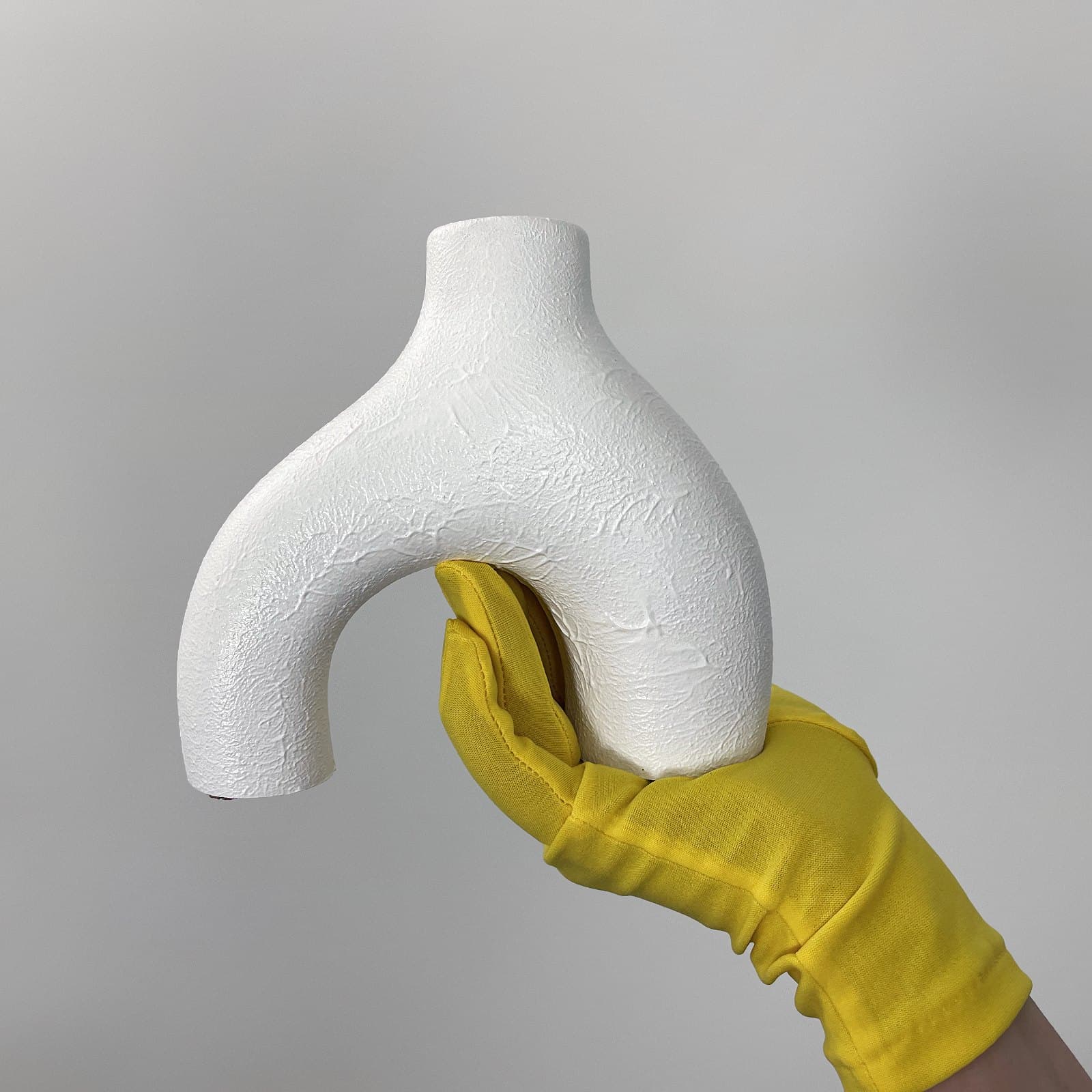 Ваза Арка Фактурна Біла | Гіпсовий Виріб від майстерні "Щаслива Качка" - Слайд 9