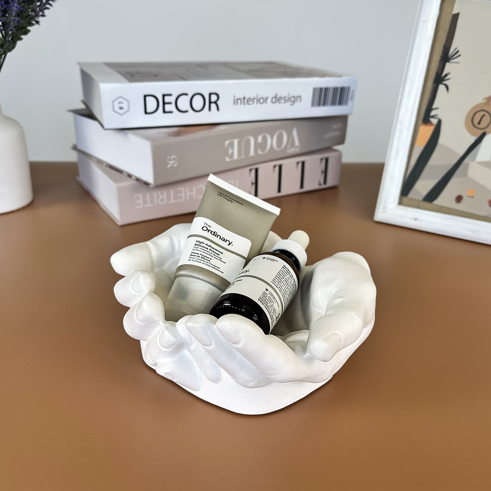 Кашпо Долоні Біле | Гіпсовий Виріб від майстерні "Щаслива Качка" - Слайд 8