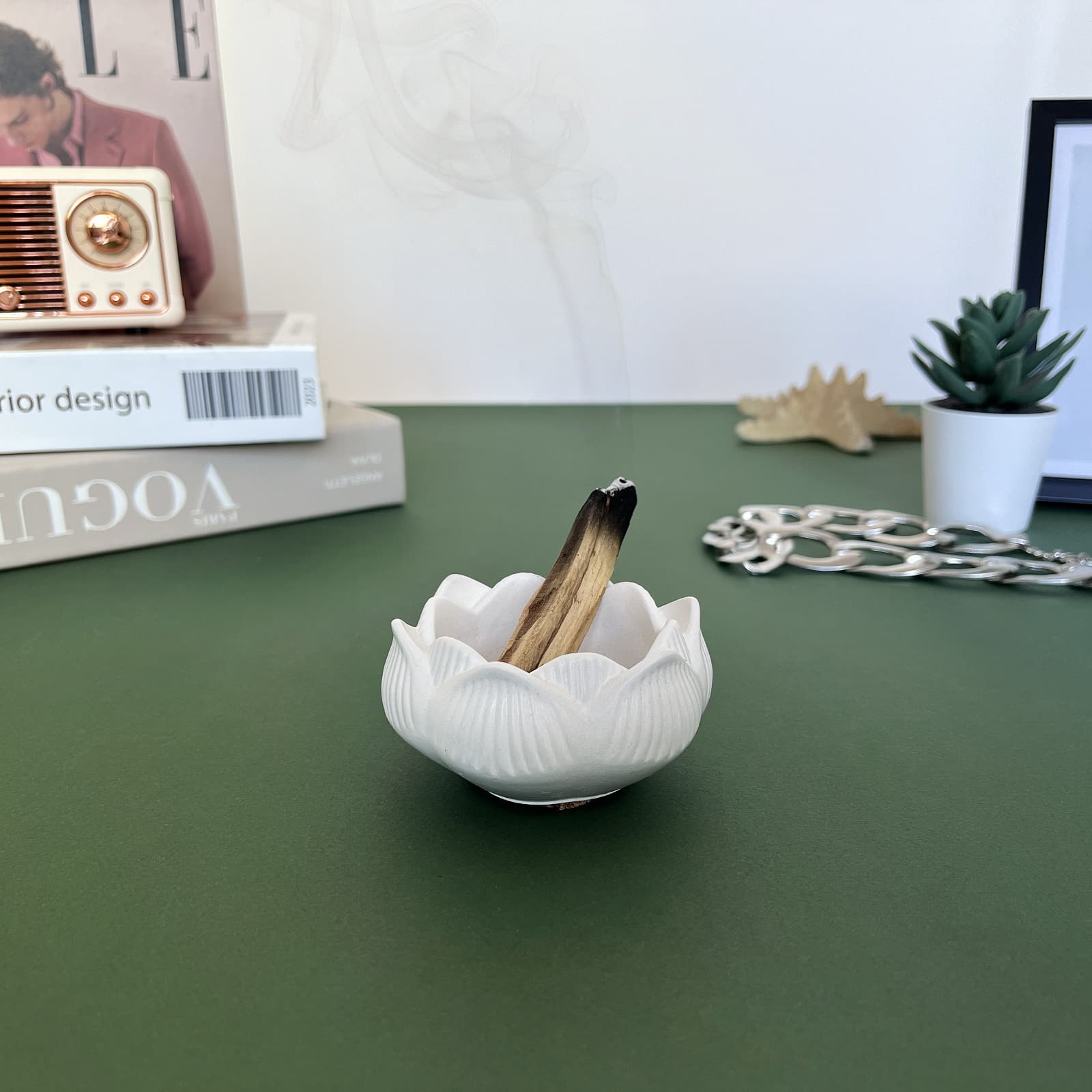 Кашпо Лотос Біле | Гіпсовий Виріб від майстерні "Щаслива Качка" - Слайд 4