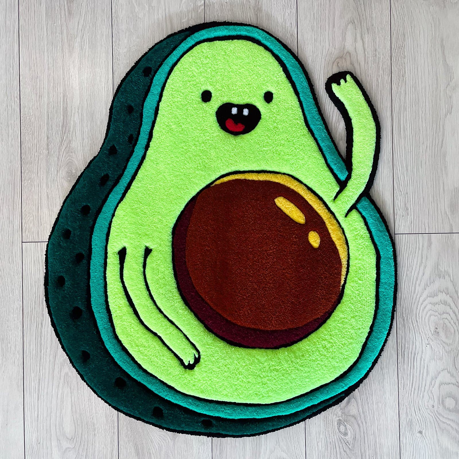 Килим Веселе Авокадо та бульбашка "Hello!" (набір з 2 килимів) | Тафтинговий Килим від майстерні "Щаслива Качка" - Слайд 2