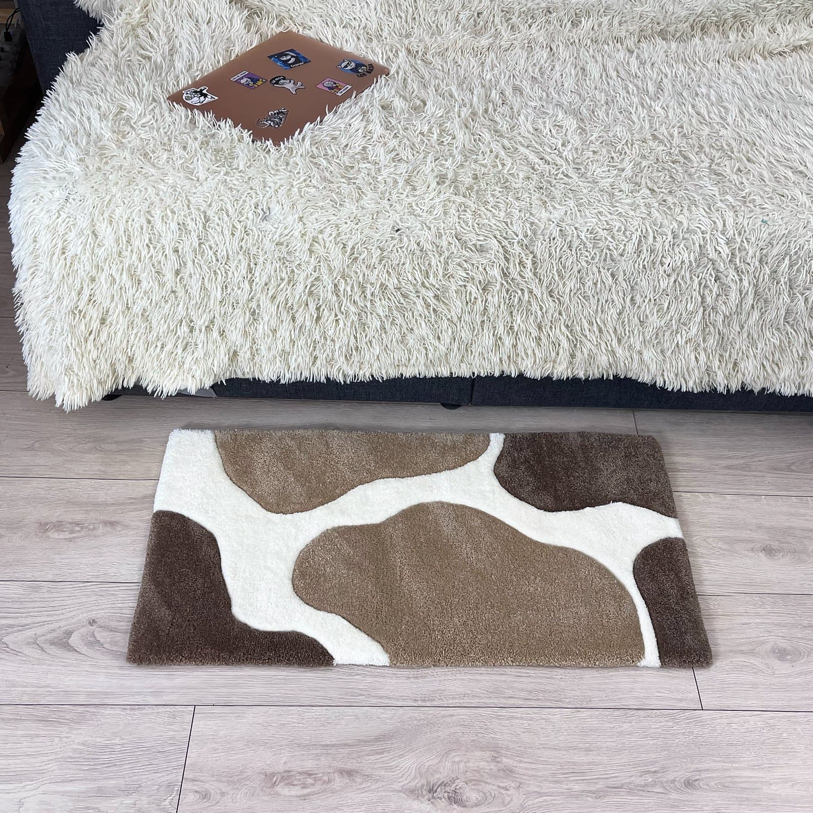 Килим Килим «Молочна Річка» — абстрактна мапа / коров’яча шкура | Тафтинговий Килим від майстерні "Щаслива Качка" - Слайд 2