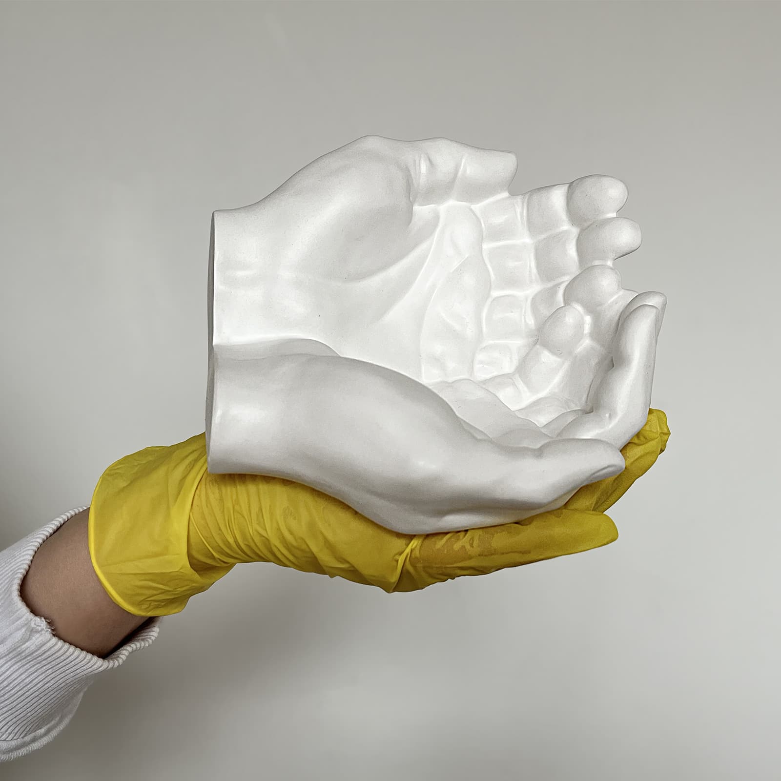 Кашпо Долоні Біле | Гіпсовий Виріб від майстерні "Щаслива Качка" - Слайд 12