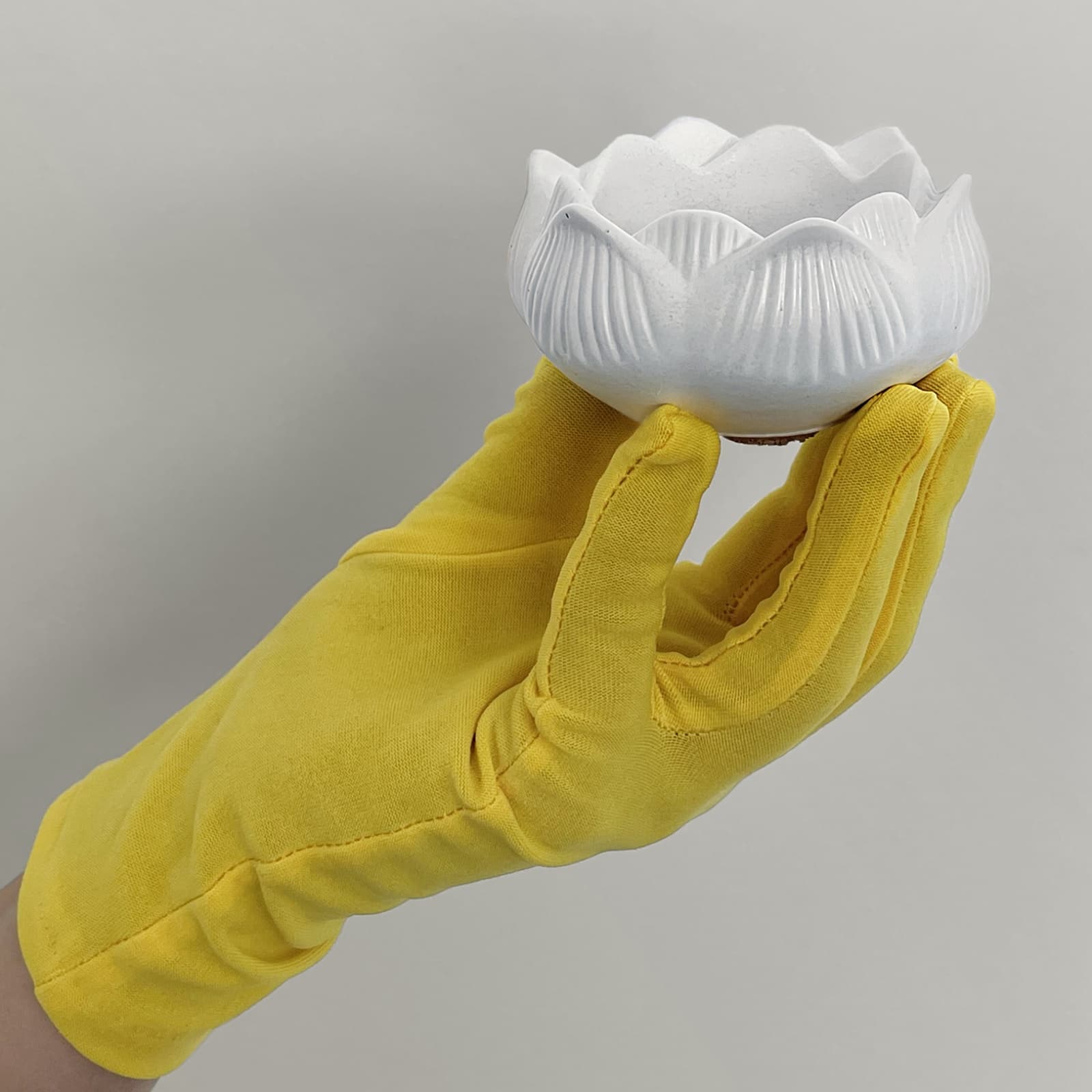 Кашпо Лотос Біле | Гіпсовий Виріб від майстерні "Щаслива Качка" - Слайд 7