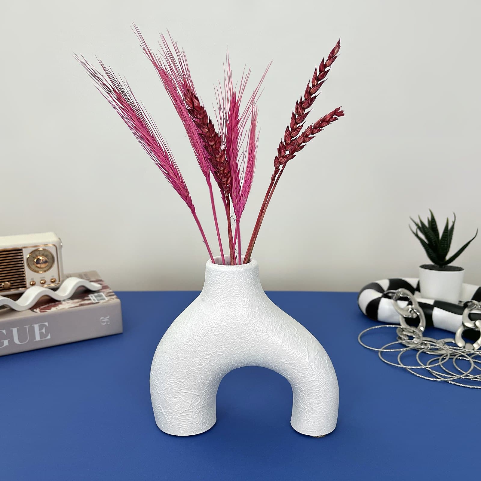 Ваза Арка Фактурна Біла | Гіпсовий Виріб від майстерні "Щаслива Качка" - Слайд 8