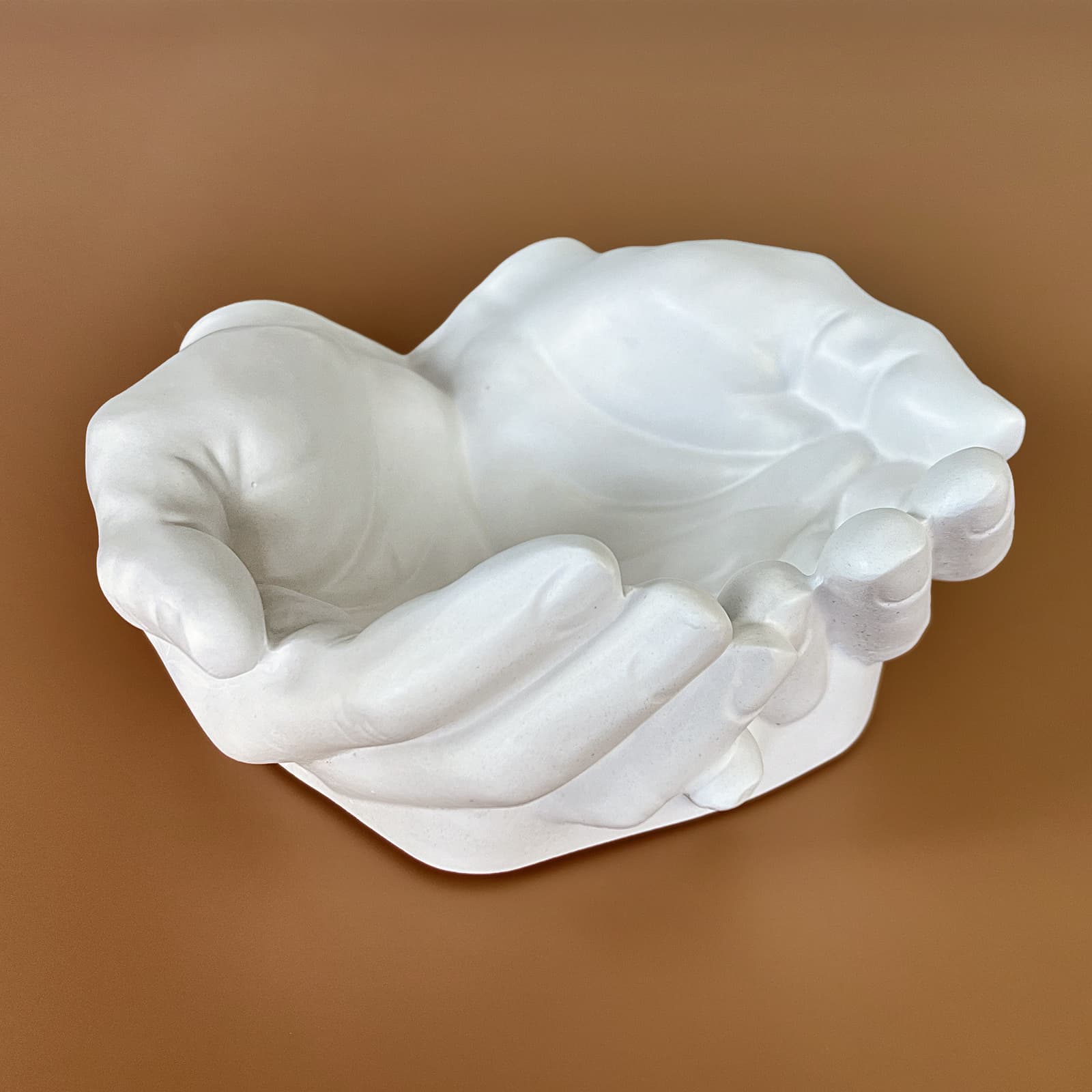 Кашпо Долоні Біле з Гіпсу