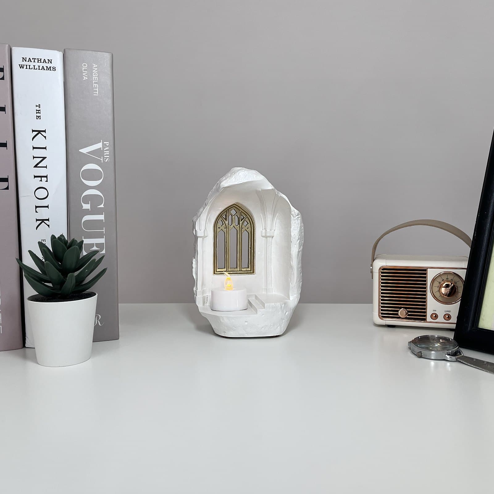 Підсвічник Чарівний Замок з Чайною Свічкою | Гіпсовий Виріб від майстерні "Щаслива Качка" - Слайд 6