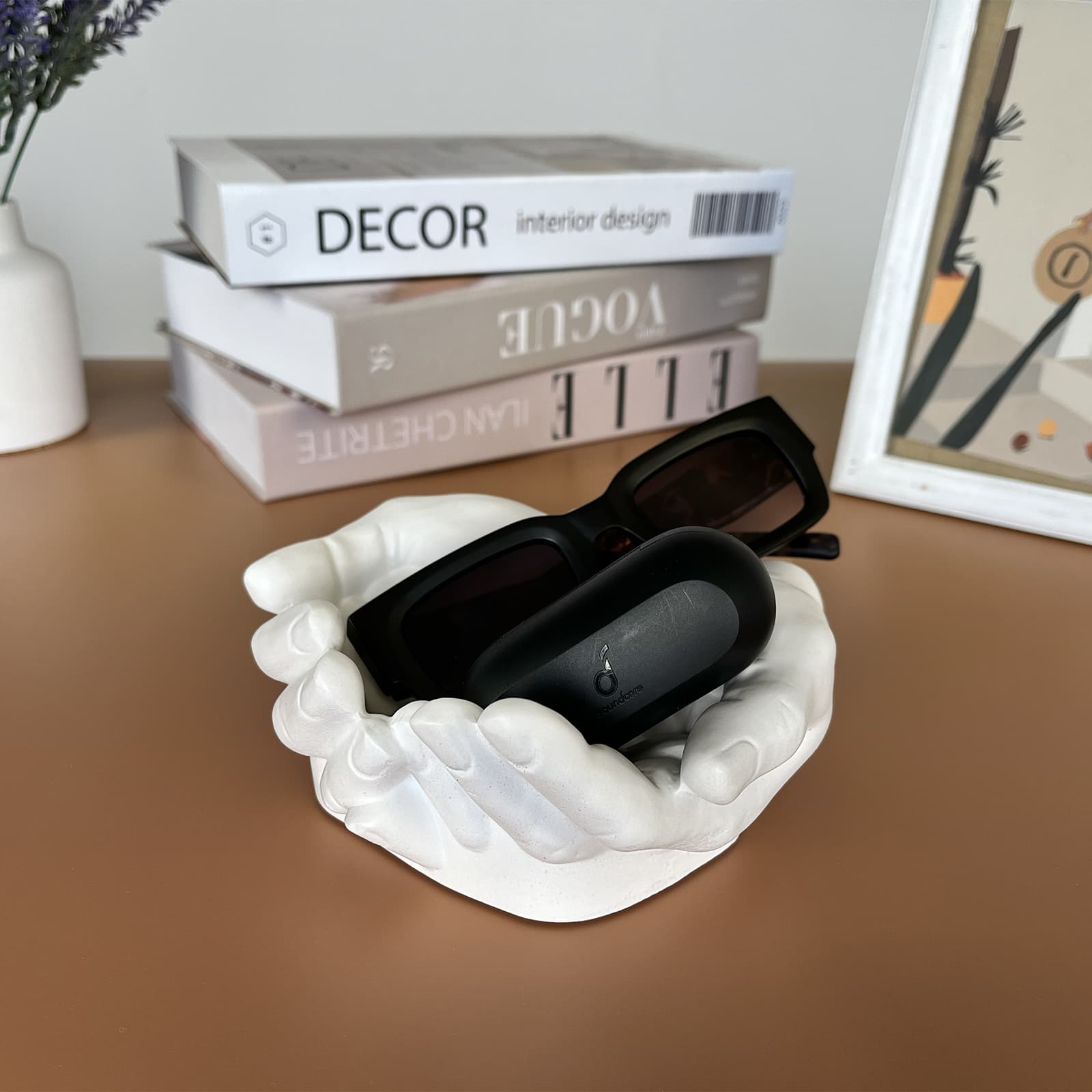 Кашпо Долоні Біле | Гіпсовий Виріб від майстерні "Щаслива Качка" - Слайд 7