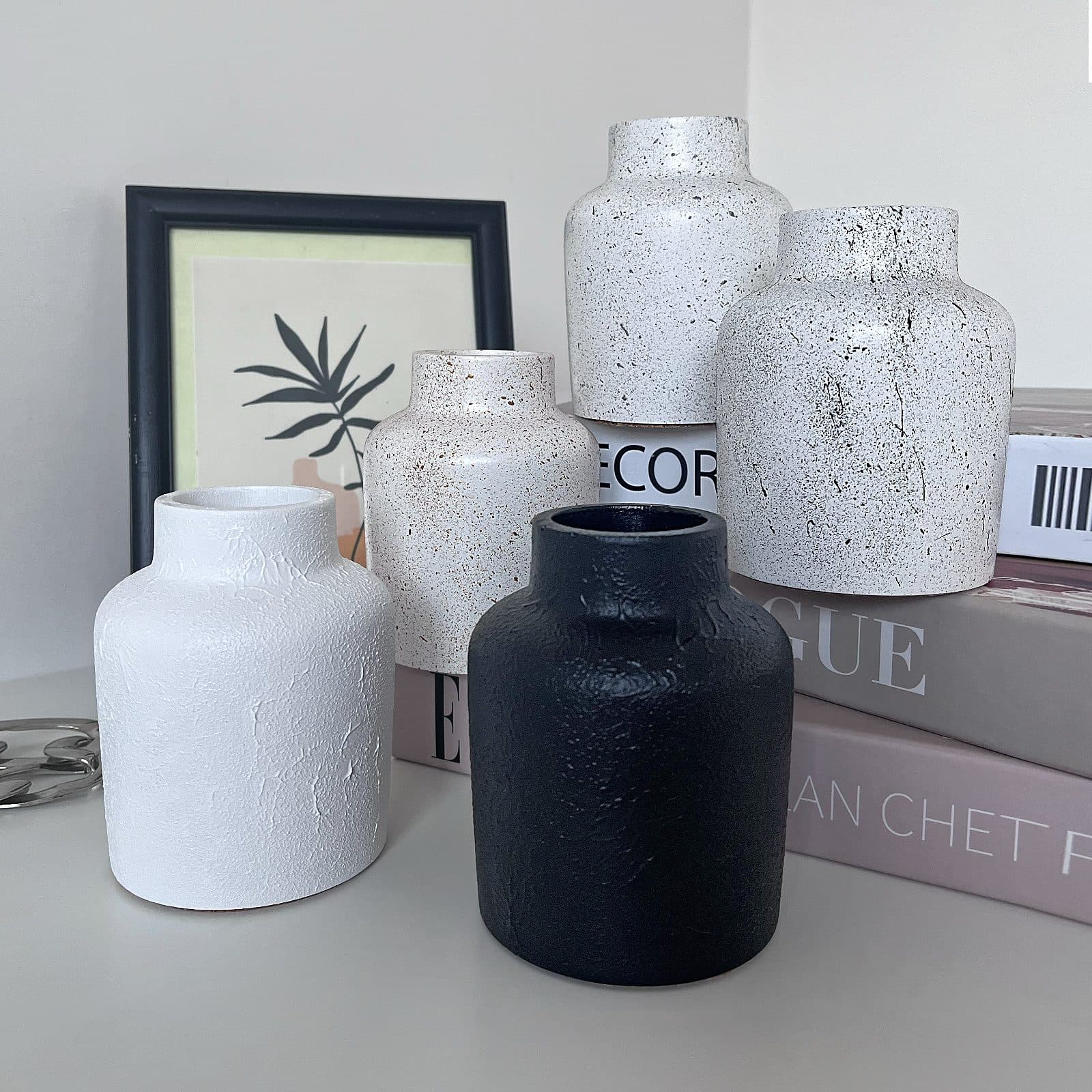 Ваза Scandi Фактурна Біла | Гіпсовий Виріб від майстерні "Щаслива Качка" - Слайд 11
