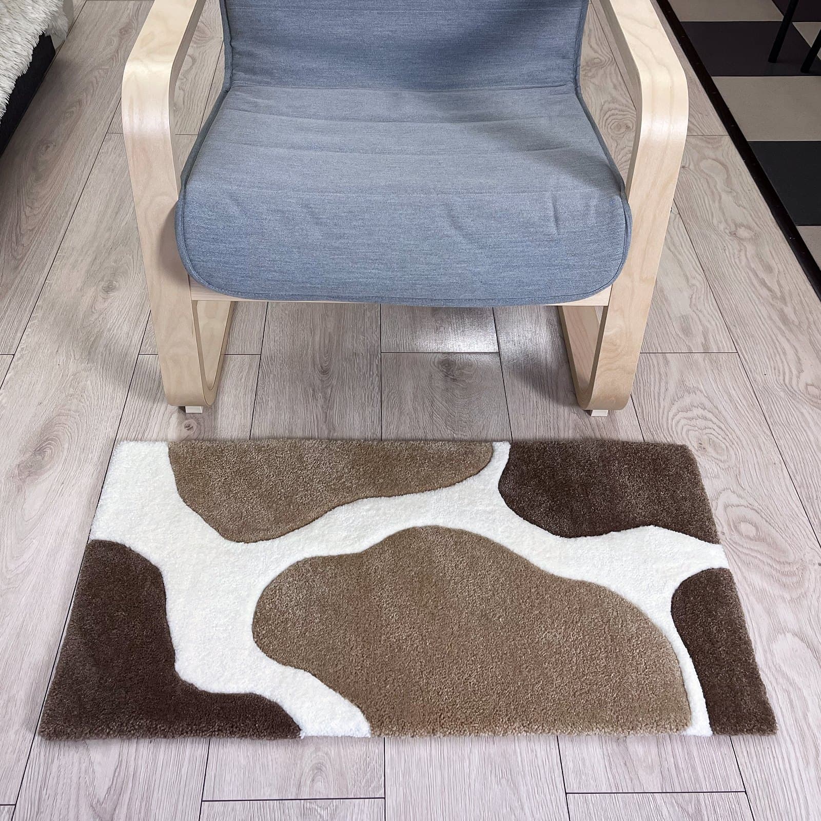 Килим Килим «Молочна Річка» — абстрактна мапа / коров’яча шкура | Тафтинговий Килим від майстерні "Щаслива Качка" - Слайд 5