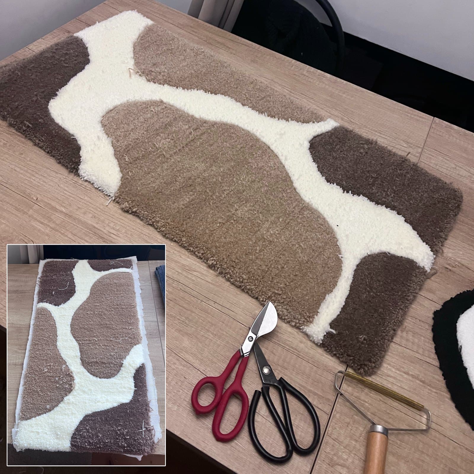 Килим Килим «Молочна Річка» — абстрактна мапа / коров’яча шкура | Тафтинговий Килим від майстерні "Щаслива Качка" - Слайд 11