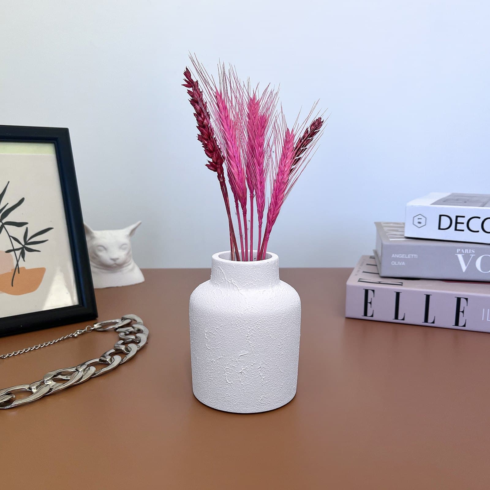 Ваза Scandi Фактурна Біла | Гіпсовий Виріб від майстерні "Щаслива Качка" - Слайд 5