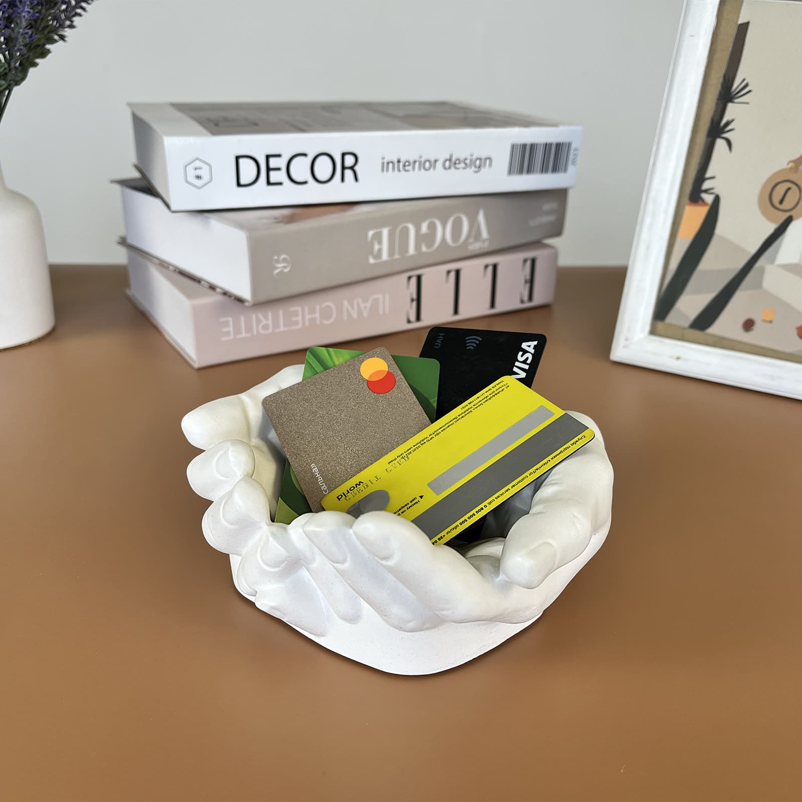 Кашпо Долоні Біле | Гіпсовий Виріб від майстерні "Щаслива Качка" - Слайд 9