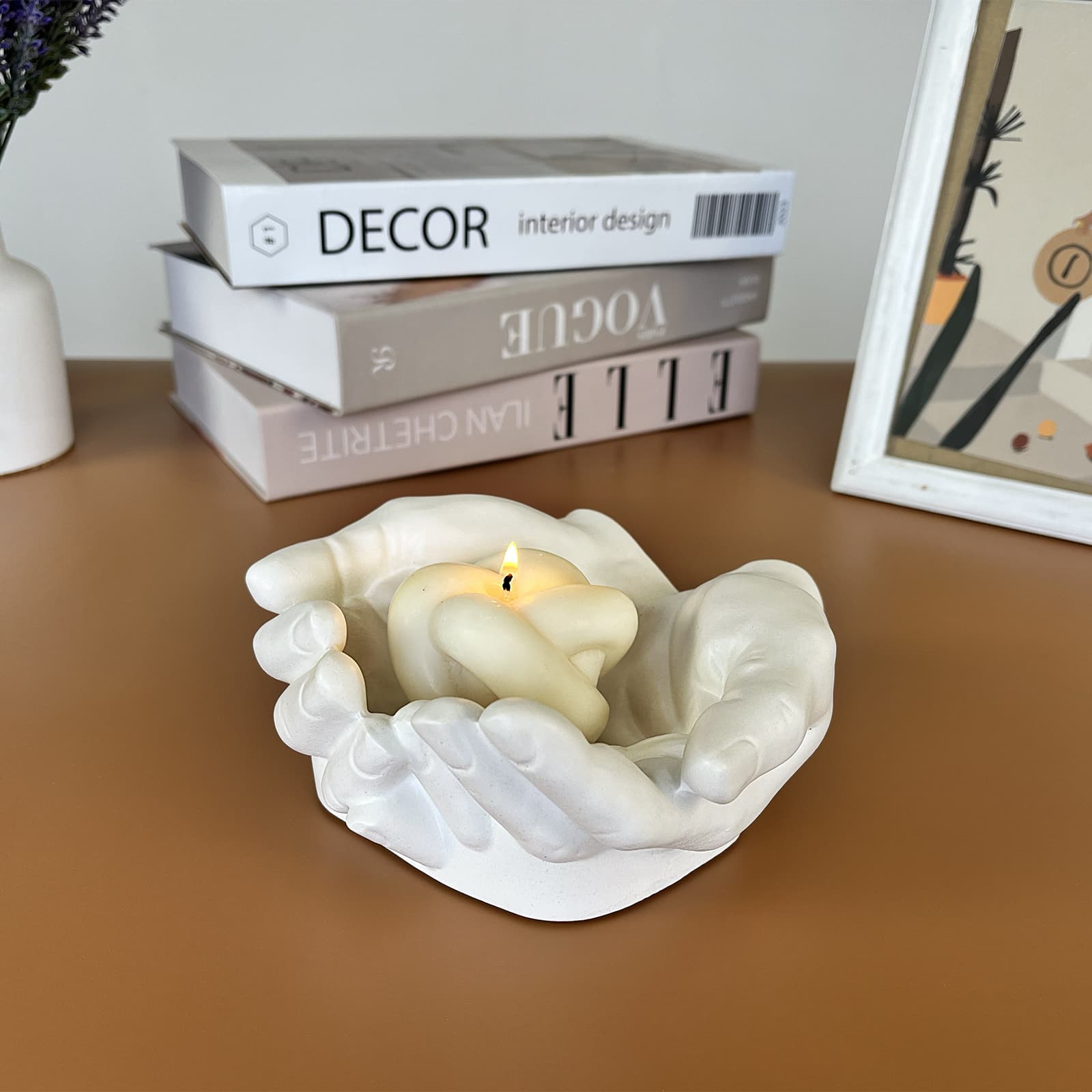 Кашпо Долоні Біле | Гіпсовий Виріб від майстерні "Щаслива Качка" - Слайд 5