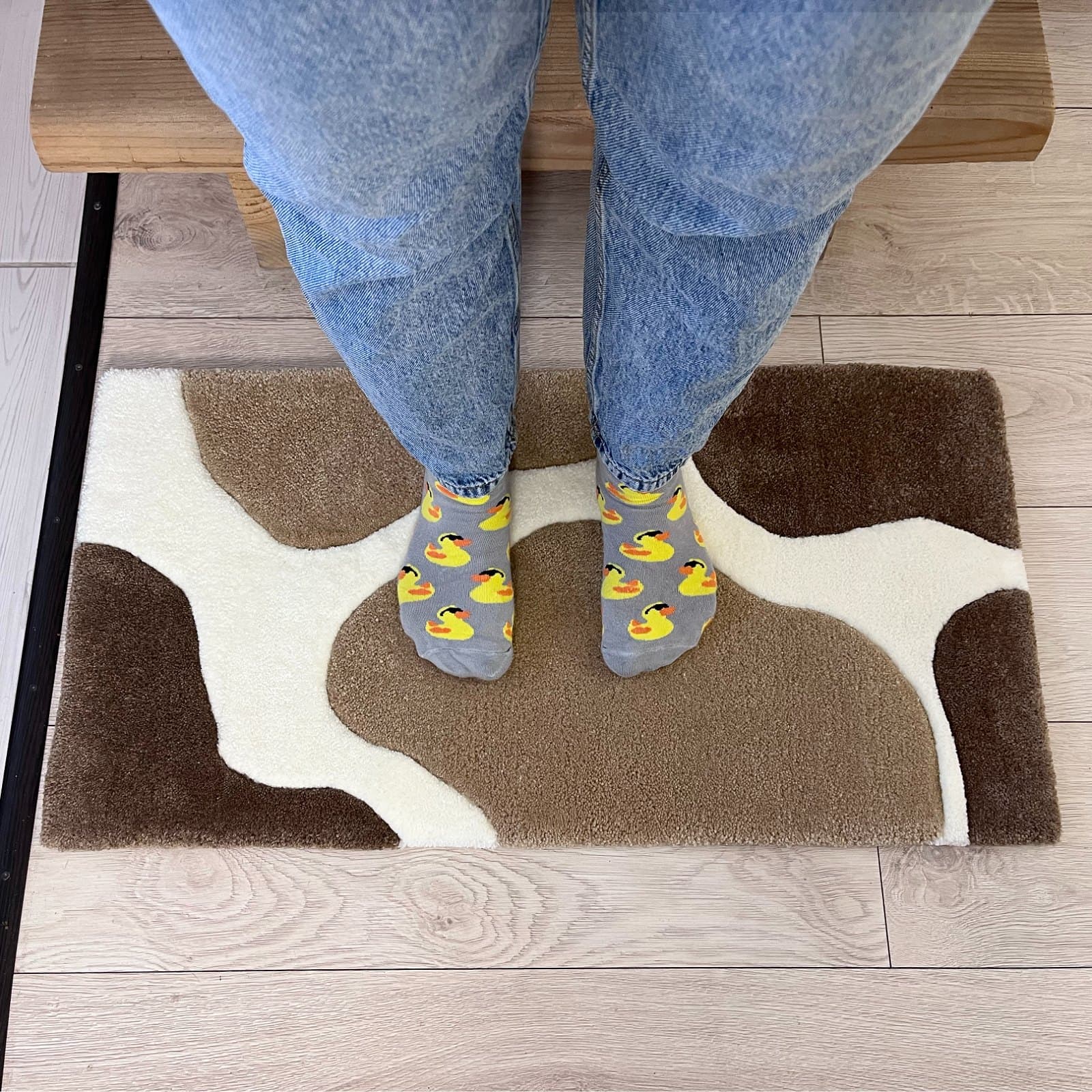 Килим Килим «Молочна Річка» — абстрактна мапа / коров’яча шкура | Тафтинговий Килим від майстерні "Щаслива Качка" - Слайд 6