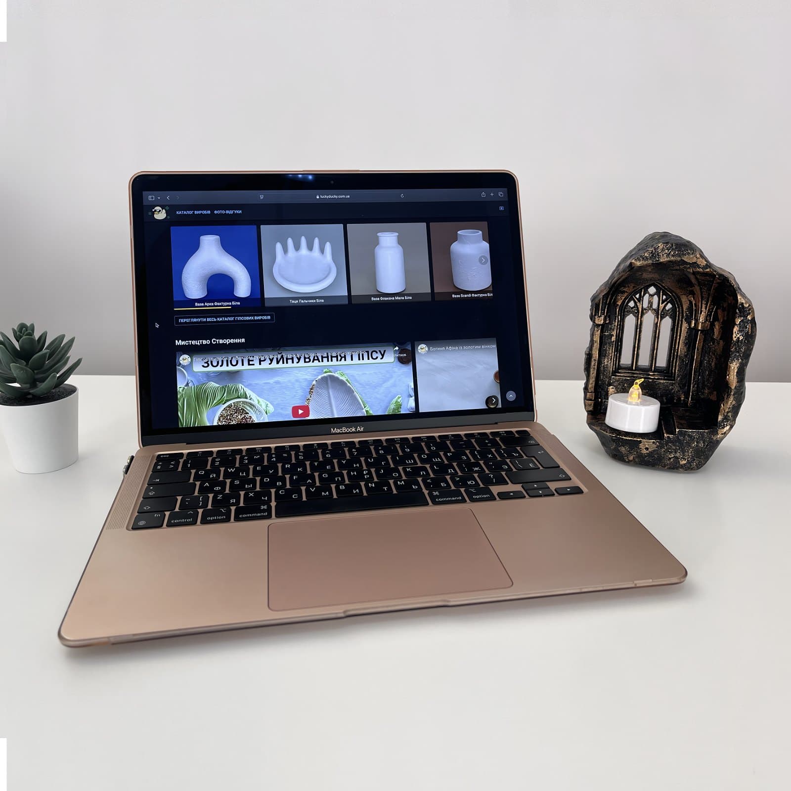 Підсвічник Чарівний Замок з Чайною Свічкою | Гіпсовий Виріб від майстерні "Щаслива Качка" - Слайд 8