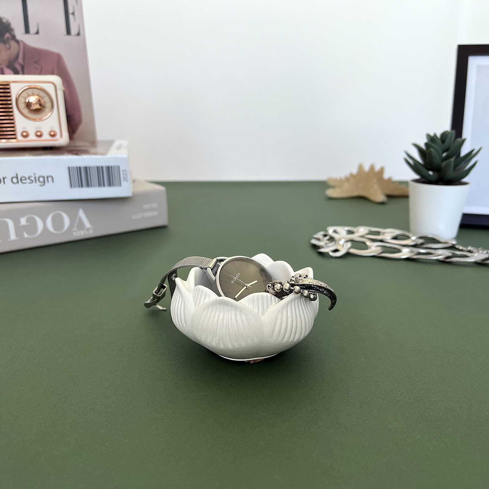 Кашпо Лотос Біле | Гіпсовий Виріб від майстерні "Щаслива Качка" - Слайд 5