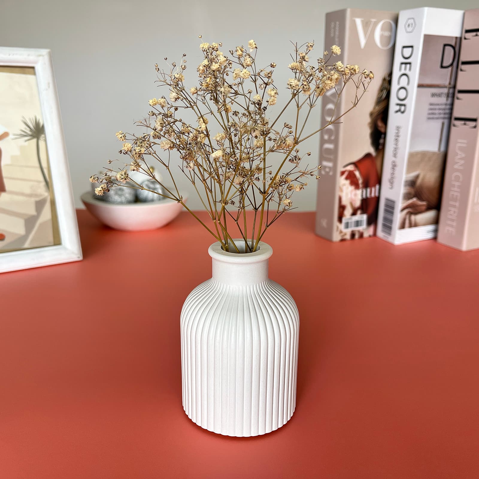 Ваза Ребриста Біла | Гіпсовий Виріб від майстерні "Щаслива Качка" - Слайд 8