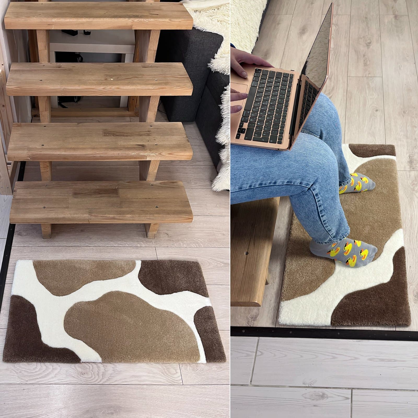 Килим Килим «Молочна Річка» — абстрактна мапа / коров’яча шкура | Тафтинговий Килим від майстерні "Щаслива Качка" - Слайд 9