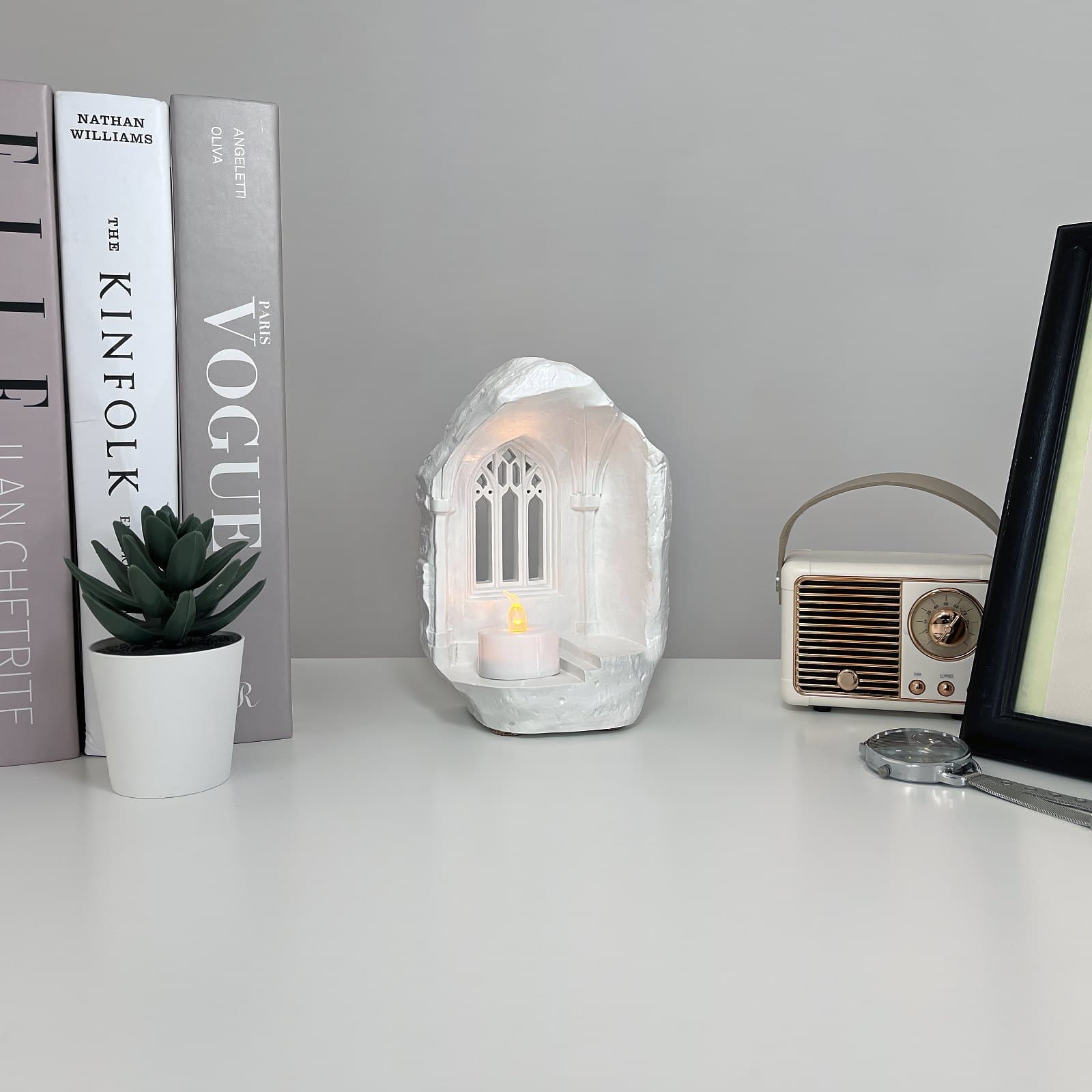 Підсвічник Чарівний Замок з Чайною Свічкою | Гіпсовий Виріб від майстерні "Щаслива Качка" - Слайд 5