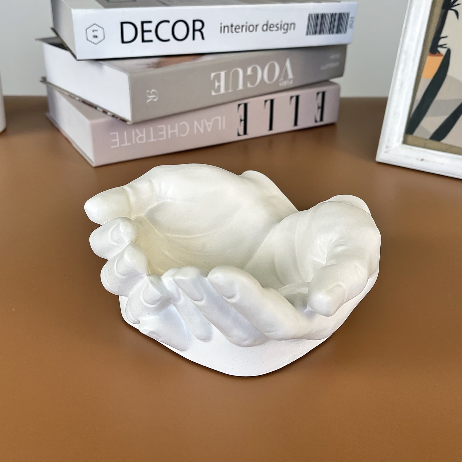 Кашпо Долоні Біле | Гіпсовий Виріб від майстерні "Щаслива Качка" - Слайд 4