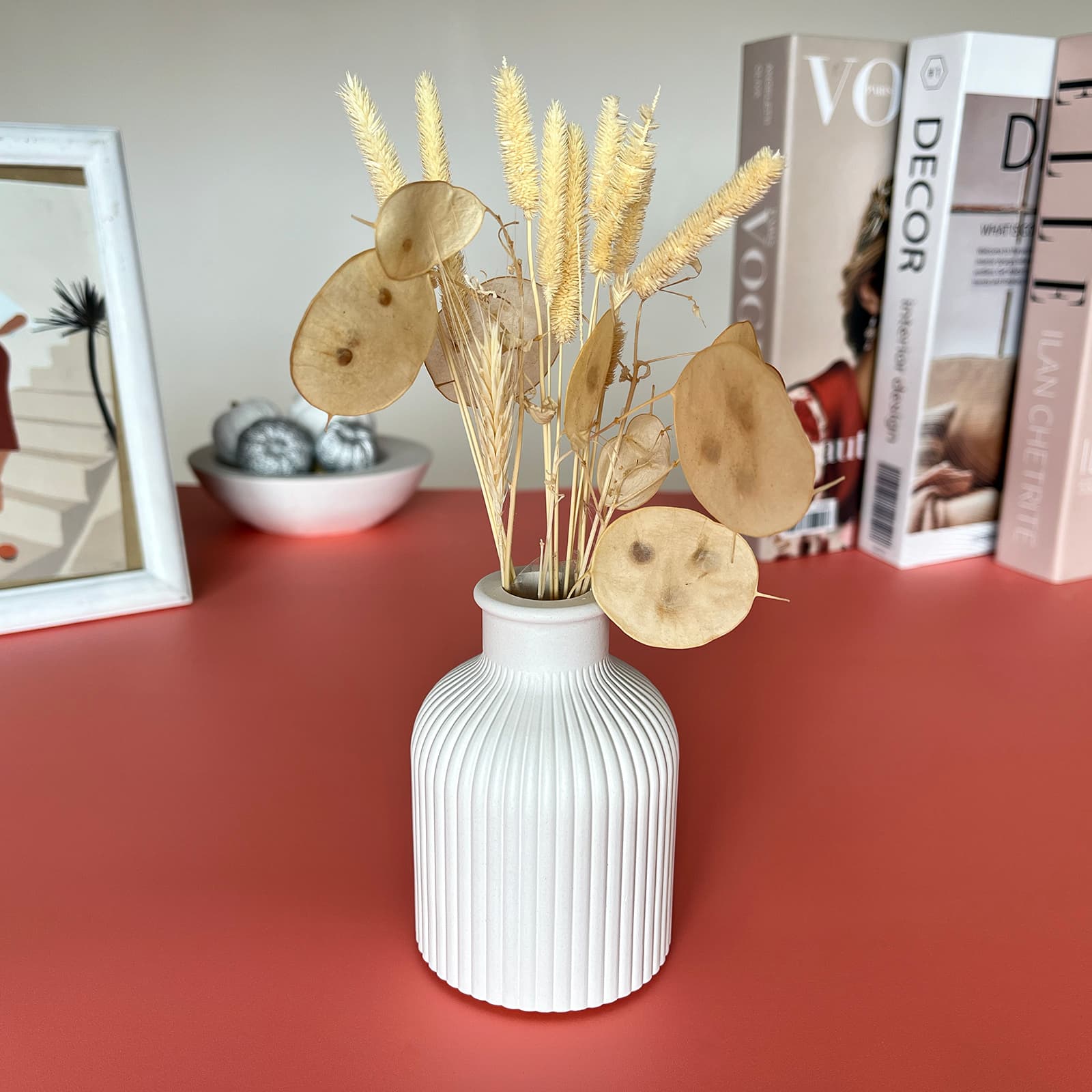 Ваза Ребриста Біла | Гіпсовий Виріб від майстерні "Щаслива Качка" - Слайд 6